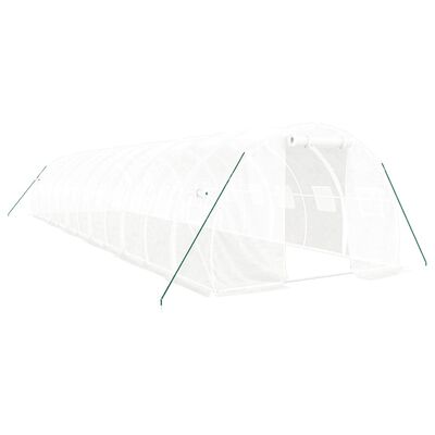 vidaXL Serre avec cadre en acier blanc 36 m² 12x3x2 m