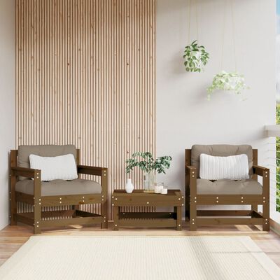 vidaXL Chaises de jardin lot de 2 marron miel bois massif de pin