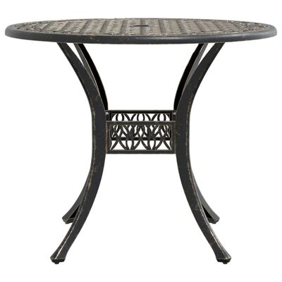 vidaXL Table de jardin bronze Ø90x75 cm aluminium coulé