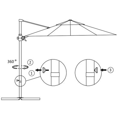 vidaXL Parasol de jardin en porte-à-faux avec mât en acier anthracite