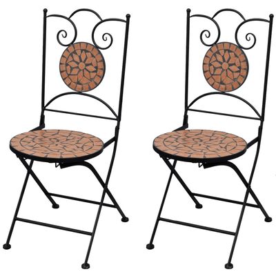 vidaXL Chaises pliables de bistro lot de 2 Céramique Terre cuite