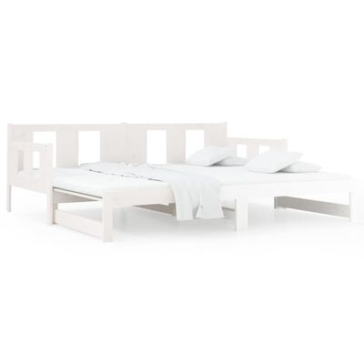 vidaXL Lit coulissant Blanc Bois de pin solide 2x(80x200) cm