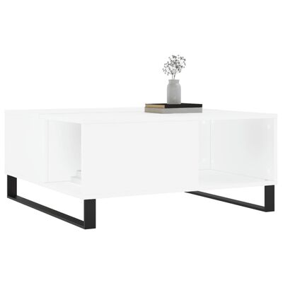 vidaXL Table basse blanc 80x80x36,5 cm bois d'ingénierie