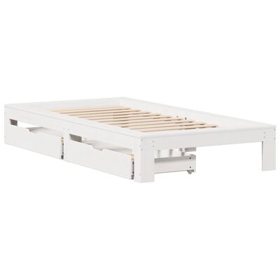 vidaXL Cadre de lit sans matelas blanc 90x200 cm bois de pin massif