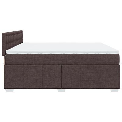 vidaXL Sommier à lattes de lit avec matelas Marron foncé 200x200 cm