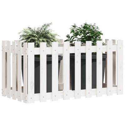 vidaXL Lit surélevé de jardin design de clôture 100x50x70cm pin massif