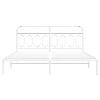 vidaXL Cadre de lit métal sans matelas et tête de lit blanc 183x213 cm