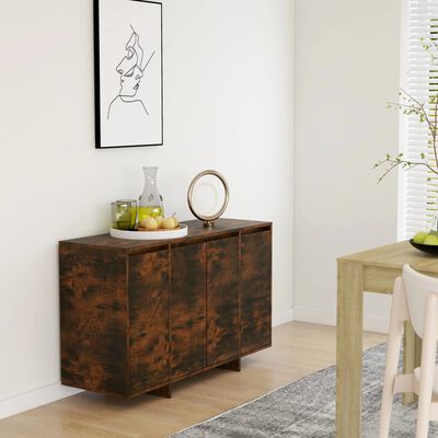 vidaXL Buffet chêne fumé 120x41x75 cm bois d'ingénierie