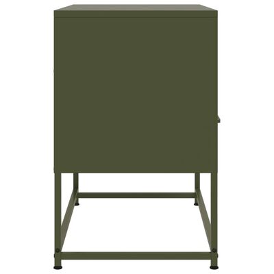 vidaXL Meuble TV vert olive 68x39x60,5 cm acier