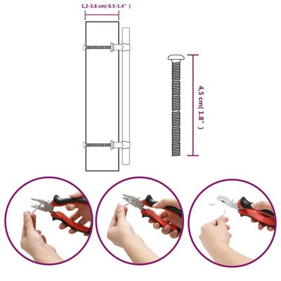 vidaXL Poignées d'armoire 10 pcs noir 160 mm acier inoxydable