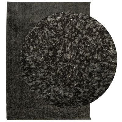 vidaXL Tapis ISTAN à poils longs aspect brillant anthracite 240x340 cm