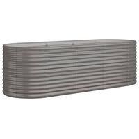 vidaXL Lit surélevé de jardin Acier enduit de poudre 224x80x68 cm gris