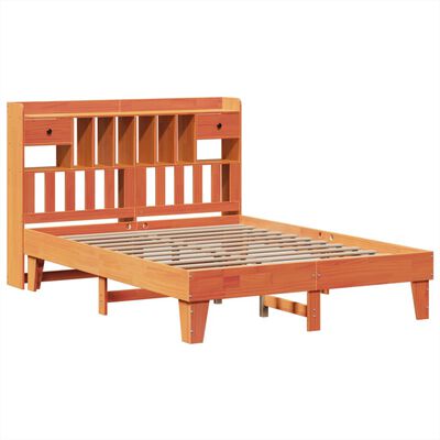 vidaXL Cadre de lit sans matelas cire marron 140x190cm bois pin massif