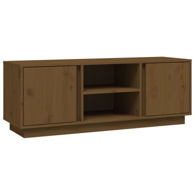 vidaXL Meuble TV Marron miel 110x35x40,5 cm Bois de pin massif