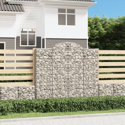 vidaXL Paniers à gabions arqués 15 pcs 200x50x180/200 cm Fer galvanisé