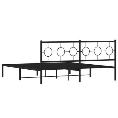 vidaXL Cadre de lit métal sans matelas avec tête de lit noir 183x213cm