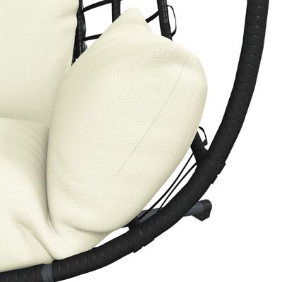 vidaXL Chaise suspendue en forme d'œuf et support beige rotin et acier