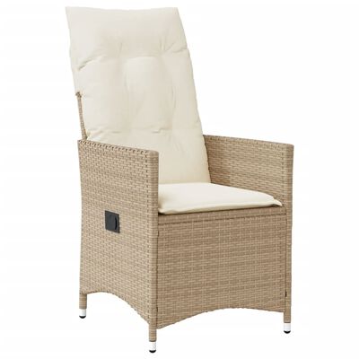 vidaXL Ensemble de bistro 3 pcs avec coussins beige résine tressée