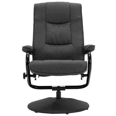 vidaXL Fauteuil inclinable avec repose-pieds gris foncé tissu