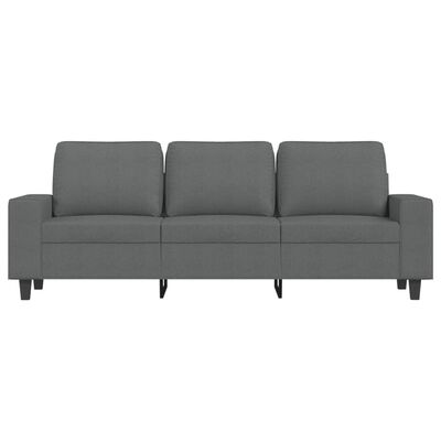 vidaXL Canapé à 3 places avec repose-pieds Gris foncé 180 cm Tissu