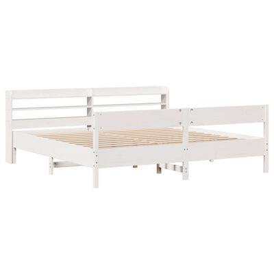 vidaXL Cadre de lit sans matelas blanc 180x200 cm bois massif de pin