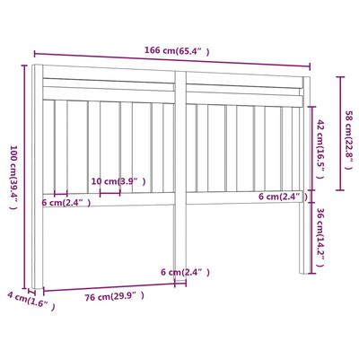 vidaXL Tête de lit Blanc 166x4x100 cm Bois massif de pin