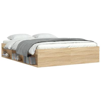 vidaXL Cadre de lit sans matelas chêne sonoma 140x190 cm