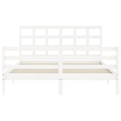 vidaXL Cadre de lit sans matelas blanc bois de pin massif