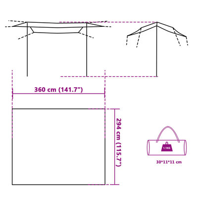 vidaXL Bâche de camping bleu 360x294 cm imperméable