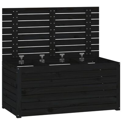 vidaXL Boîte de jardin noir 101x50,5x46,5 cm bois massif de pin