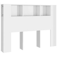 vidaXL Armoire de tête de lit Blanc brillant 140x18,5x104,5 cm