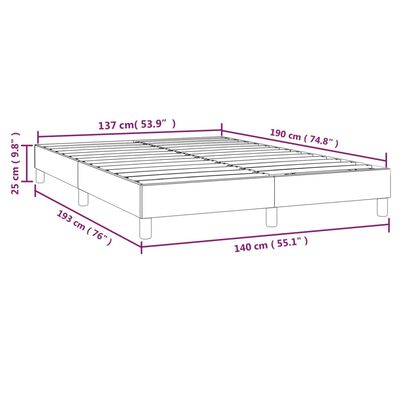 vidaXL Cadre de lit sans matelas bleu foncé 140x190 cm velours