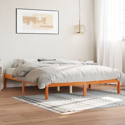 vidaXL Cadre de lit sans matelas cire marron 160x200cm bois pin massif