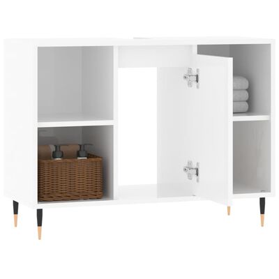 vidaXL Armoire de salle de bain blanc brillant 80x33x60 cm