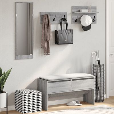 vidaXL Ensemble de meubles de couloir 4pcs sonoma gris bois ingénierie