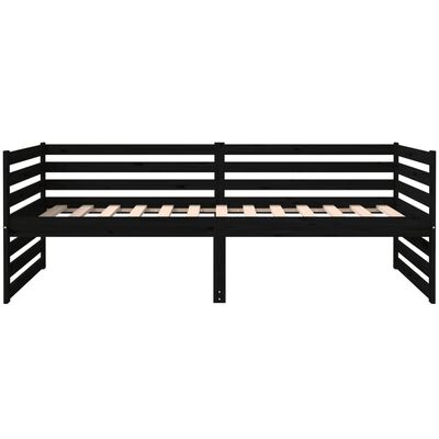 vidaXL Lit de jour sans matelas noir 90x190 cm bois de pin massif