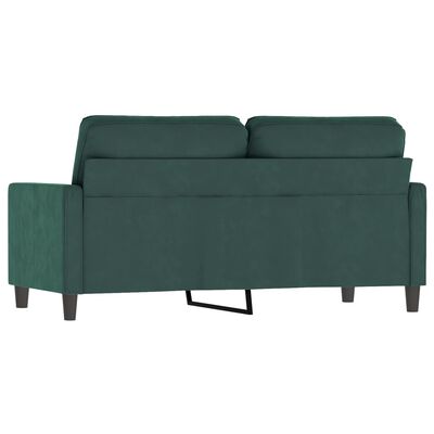 vidaXL Canapé à 2 places Vert foncé 140 cm Velours