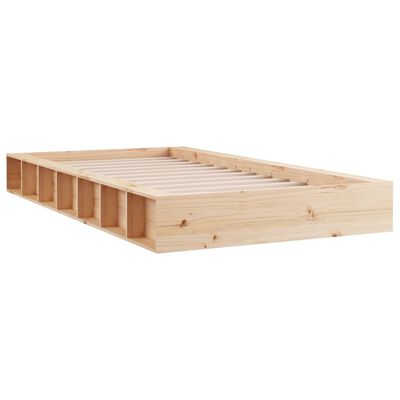 vidaXL Cadre de lit sans matelas 135x190 cm bois massif