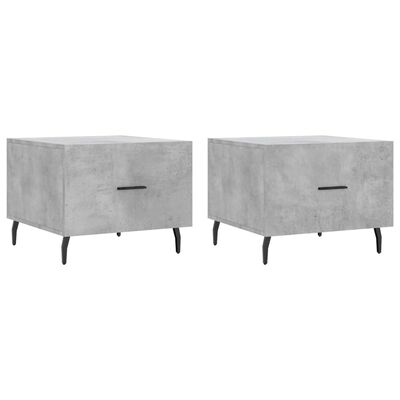 vidaXL Tables basses 2 pcs gris béton 50x50x40 cm bois d'ingénierie