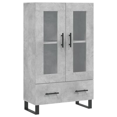 vidaXL Buffet haut gris béton 69,5x31x115 cm bois d'ingénierie