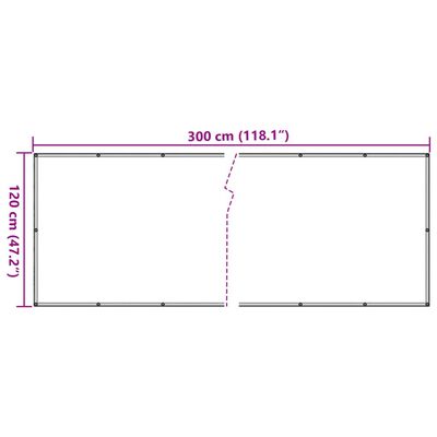 vidaXL Écran d'intimité de balcon gris 300x120 cm PVC