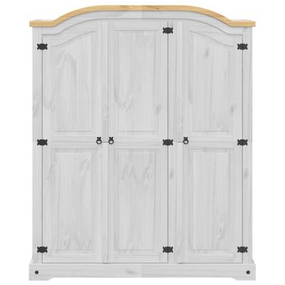 vidaXL Garde-robe Corona blanc 151,5x52x186 cm bois de pin massif