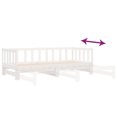 vidaXL Lit coulissant Blanc 2x(90x200) cm Bois de pin massif