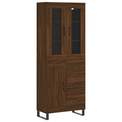 vidaXL Buffet haut Chêne marron 69,5x34x180 cm Bois d'ingénierie