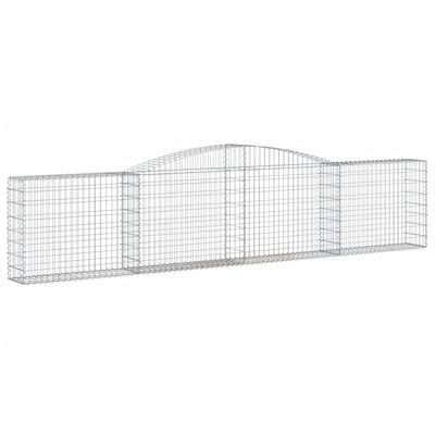 vidaXL Paniers à gabions arqués 10 pcs 400x30x80/100 cm Fer galvanisé