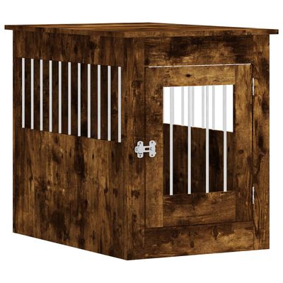 vidaXL Meuble de cage pour chiens chêne fumé 55x80x68 cm