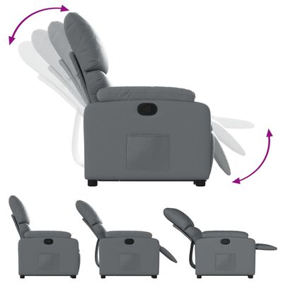 vidaXL Fauteuil inclinable Gris Similicuir