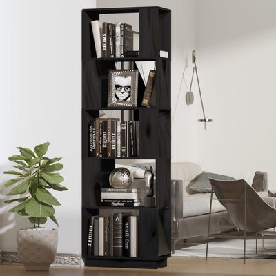 vidaXL Bibliothèque/Séparateur de pièce Noir 51x25x163,5 cm Pin solide