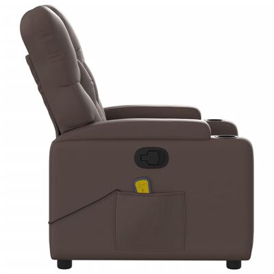 vidaXL Fauteuil de massage inclinable Marron Similicuir