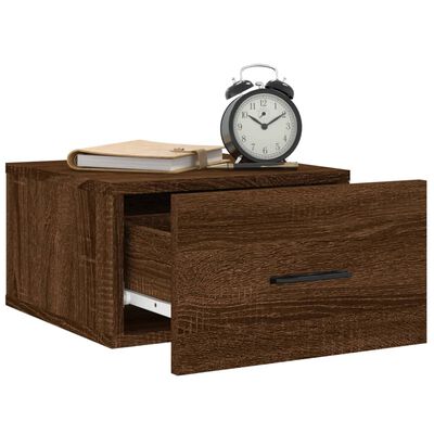 vidaXL Table de chevet murale chêne marron 35x35x20 cm